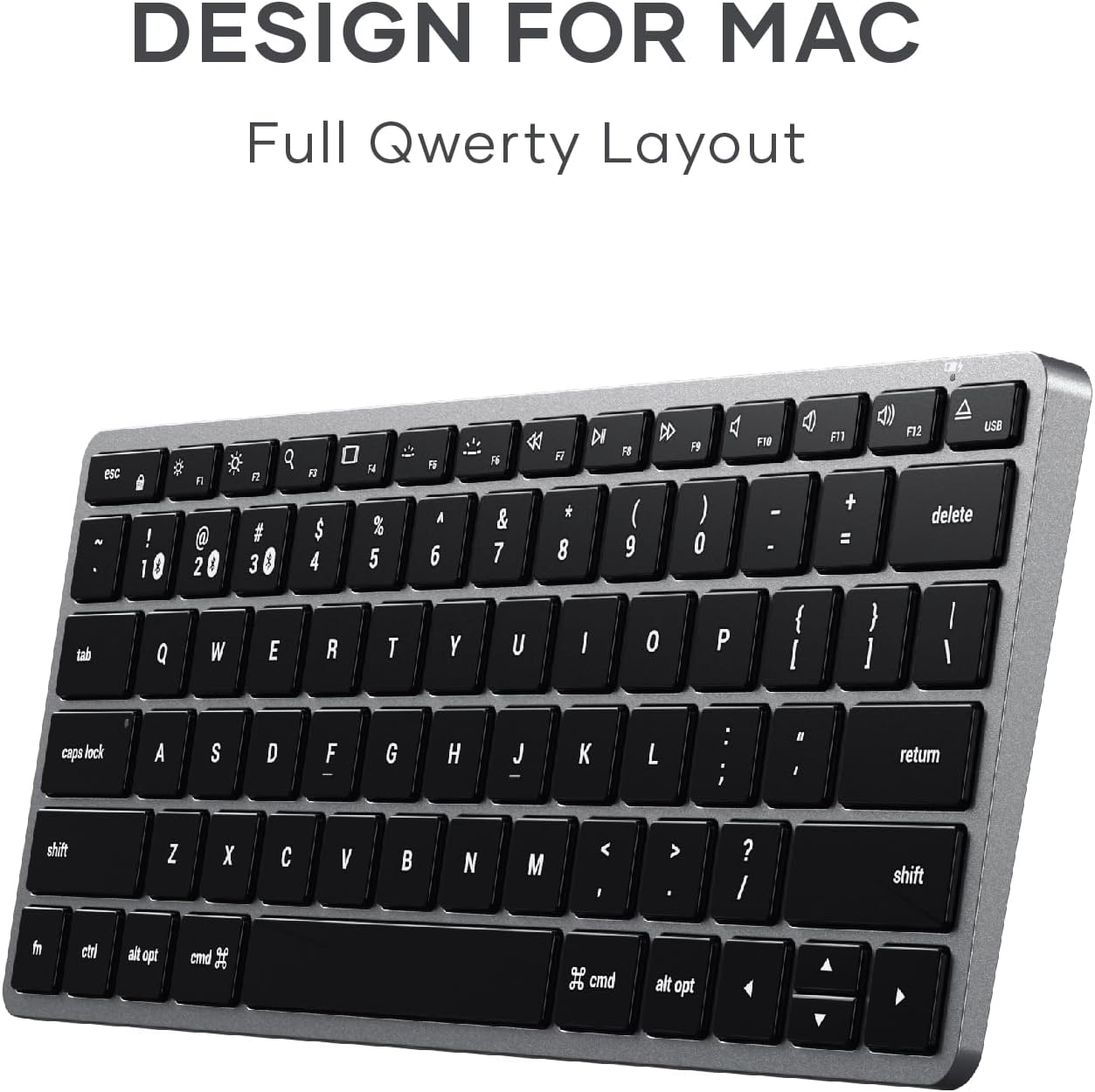 Satechi Slim X1 Bluetooth Backlit Keyboard – Illuminated Keys & Multi-Device Sync – For M2/ M1 MacBook Pro/Air, M2/ M1 iPad Pro/Air, M2 Mac Mini, iMac M1 (US English Layout)-2