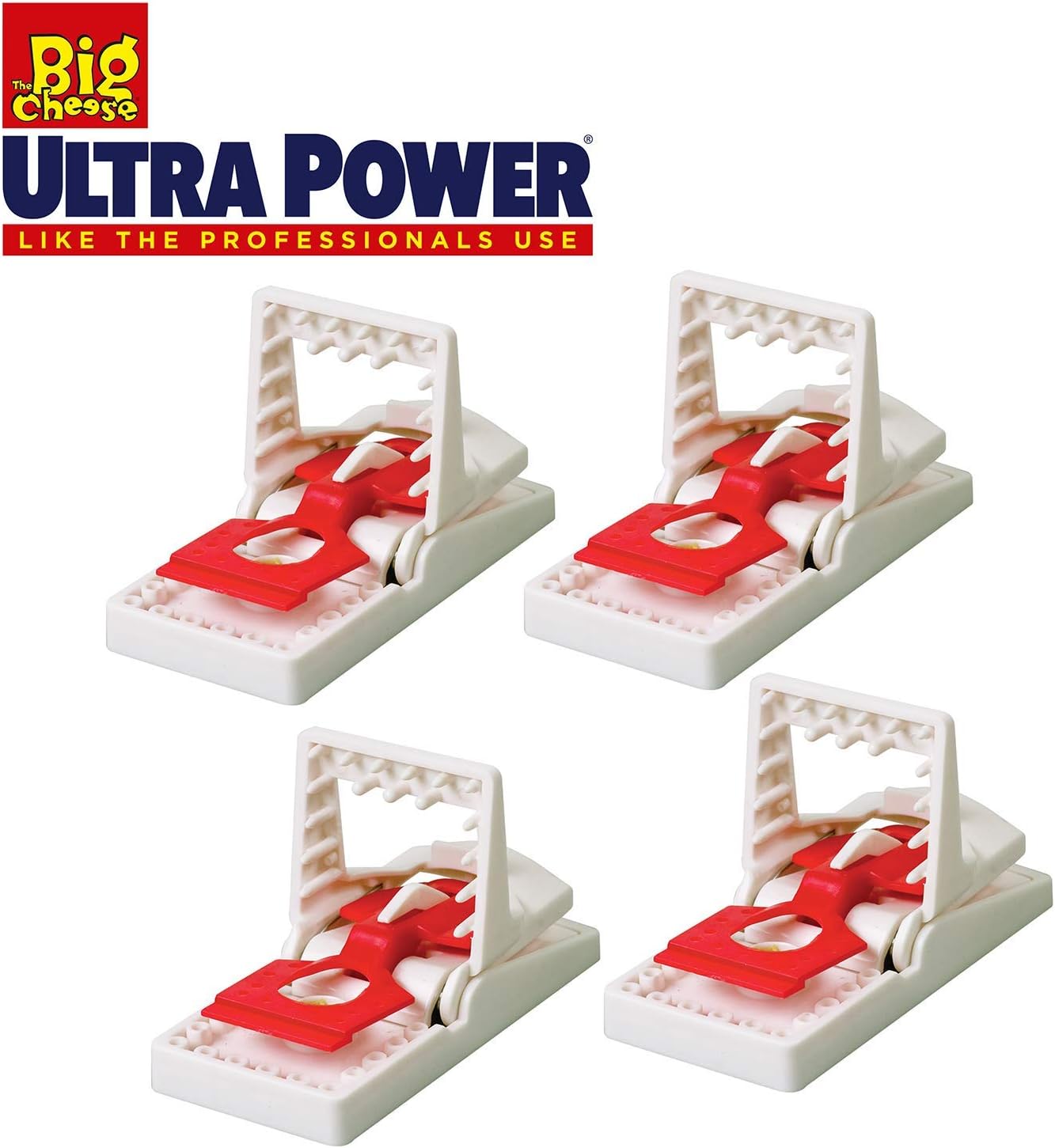 The Big Cheese Ultra Power Mouse Traps (Pack of 4) - Reusable Professional Quality Heavy Duty Mouse Trap, Mouse Killer-1