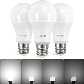 Linkind Dimmable E27 LED Edison Screw A60 Light, 13W Equivalent to 100W Bulb, Daylight 5000K, 1521LM Classic Globe Energy Saving Light Bulb, E27 Frosted, Pack of 3