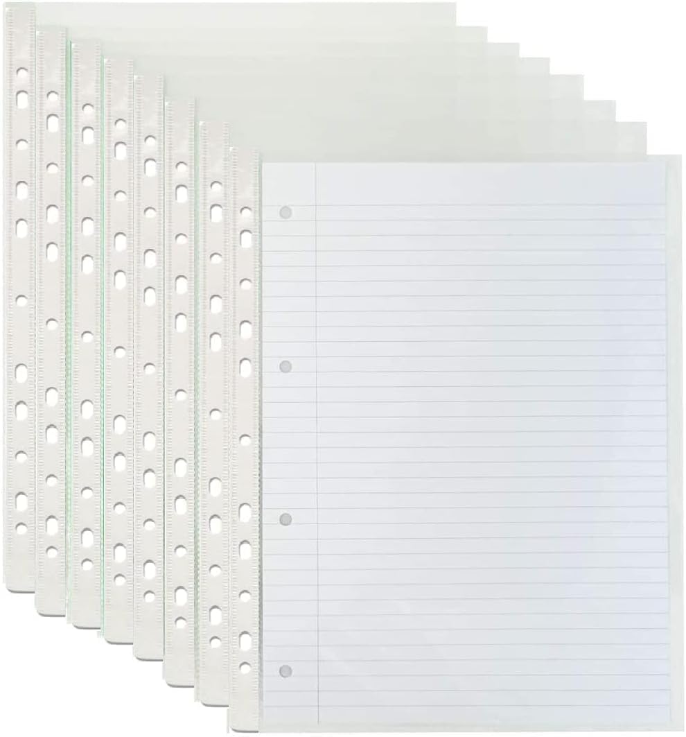 A4 Plastic Value 500 Punched Punch Pockets 10-15 Sheets 30 Micron for Folders Filing Wallets Sleeves-0