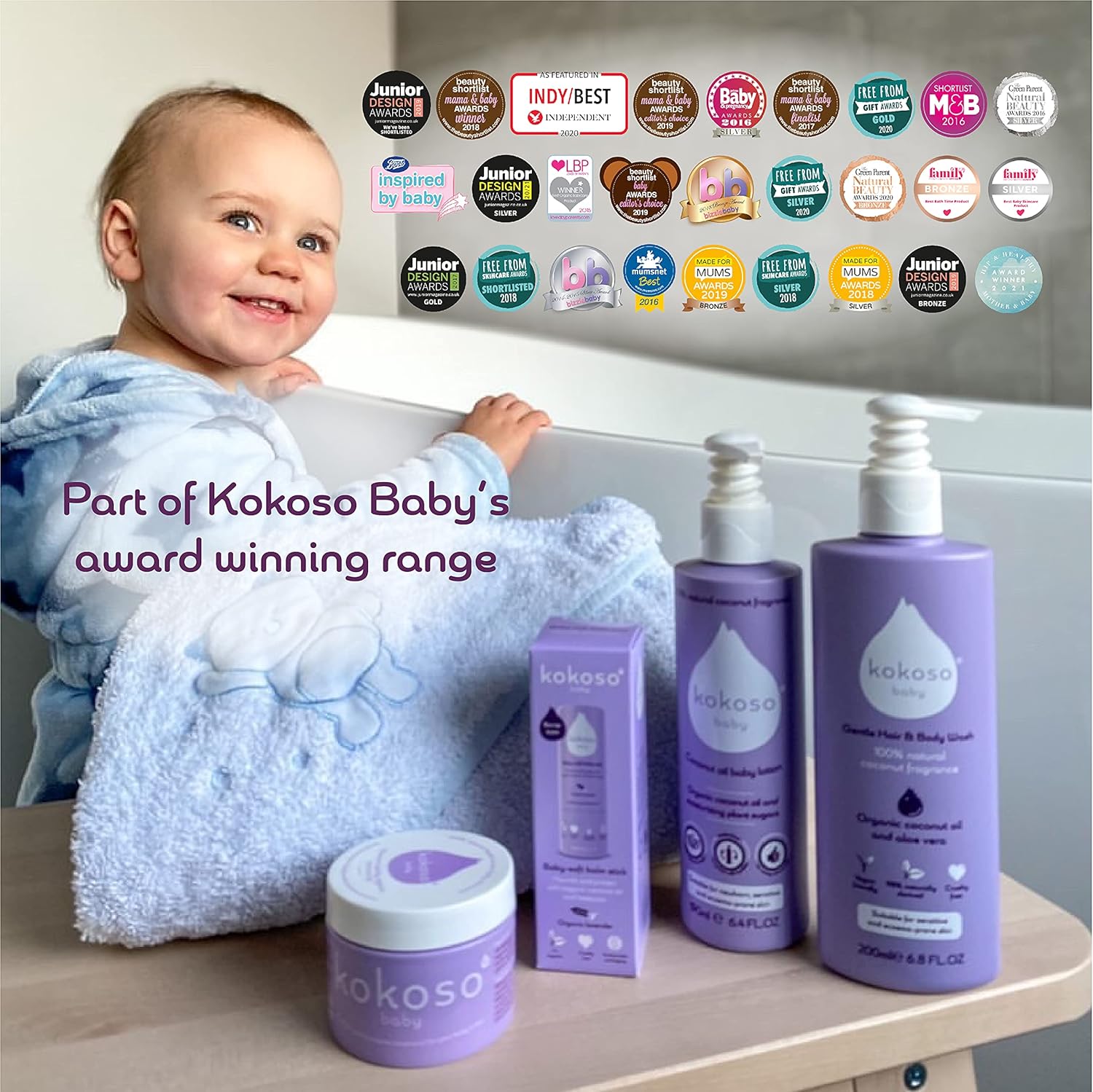 Kokoso - Baby Hair & Body Wash, 100% Natural Coconut Oil Fragrance - Organic Coconut Oil & Aloe Vera - Suitable for Sensitive & Eczema Prone Skin - Safe from Birth - 200ml-7