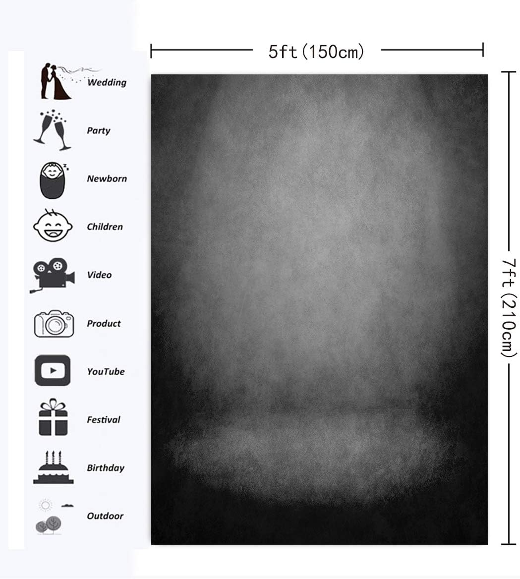 INRUI Retro Abstract Grey Portrait Photography Background Professional Photography Photo Studio Props Backdrop (5x7FT)-1