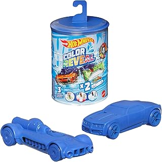 Hot Wheels 2 Toy Cars, Colour Reveal Toy Vehicles in 1:64 Scale, Includes 2 Colour Shifters, 3 Reveals in Hot and Cold Water, Cars for Kids Ages 3 and Up, Styles May Vary, GYP13