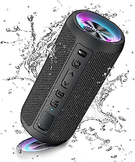 Ortizan Bluetooth Speaker, Portable Wireless Bluetooth Speakers With Led Light, Louder Volume & Enhanced Bass, IPX7 Waterproof, 30H Playtime, Durable Loud Outdoor Speaker for Travel, Sport