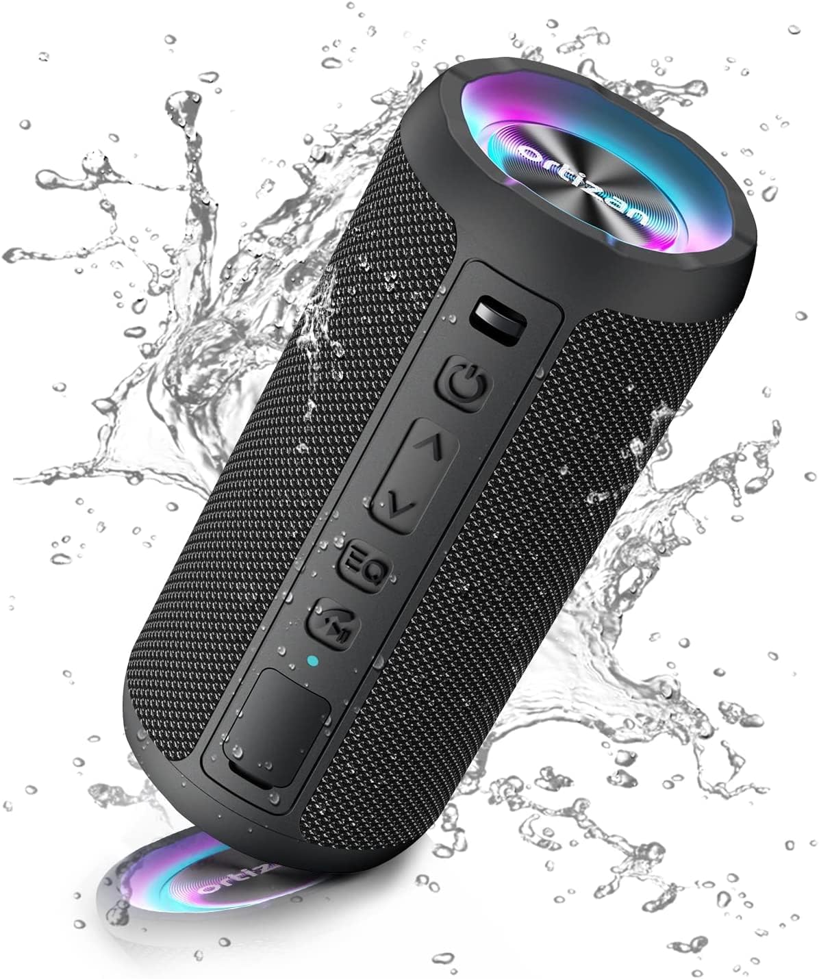 Ortizan Bluetooth Speaker, Portable Wireless Bluetooth Speakers With Led Light, Louder Volume & Enhanced Bass, IPX7 Waterproof, 30H Playtime, Durable Loud Outdoor Speaker for Travel, Sport-0