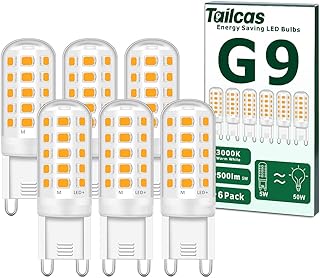 G9 Led Light Bulbs, 5W Warm White, Equivalent to 40W-50W Halogen, 500lm 3000 Kelvin 220-240V No Flicker Non-Dimmable Energy Saving, for Home Lighting Decor 6-Pack(15.5 * 51mm)