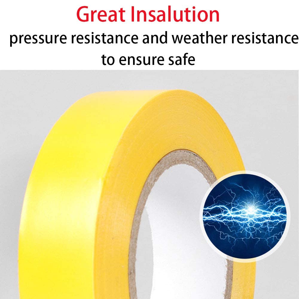 TSKDKIT 10 Rolls 10m Electrical Tapes Mixed Colour Electrical Insulation Tapes 15mm PVC Waterproof Adhesive Tapes for General Power Circuit Wiring-2