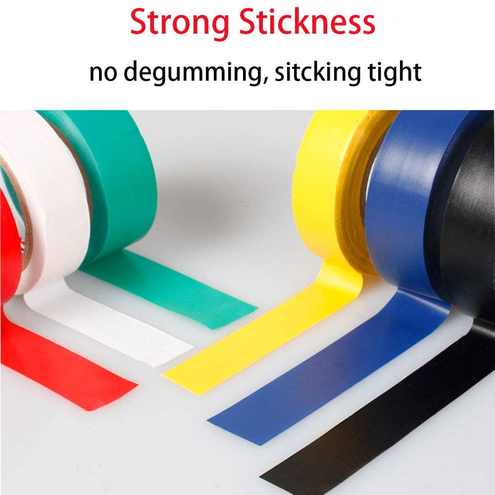 TSKDKIT 10 Rolls 10m Electrical Tapes Mixed Colour Electrical Insulation Tapes 15mm PVC Waterproof Adhesive Tapes for General Power Circuit Wiring-3