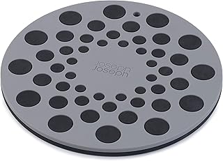 Joseph Joseph Spot-On Set of 2 Silicone Trivets, Heat resistant table mat for hot pots and pans, Black/Grey