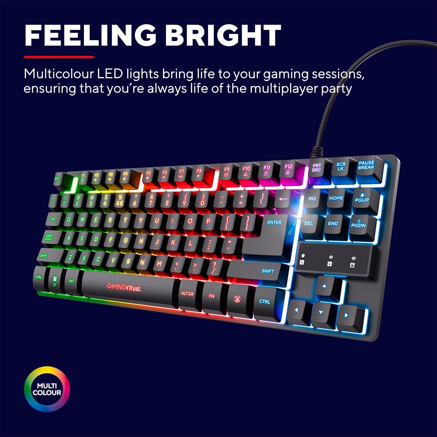 Trust Gaming TKL Keyboard with UK Layout GXT 833 Thado - Compact Tenkeyless Design (80 Percent), RGB, Multicolour LED lighting, Anti-Ghosting, USB Plug and Play, PC/Mac/Laptop [Amazon Exclusive]-3