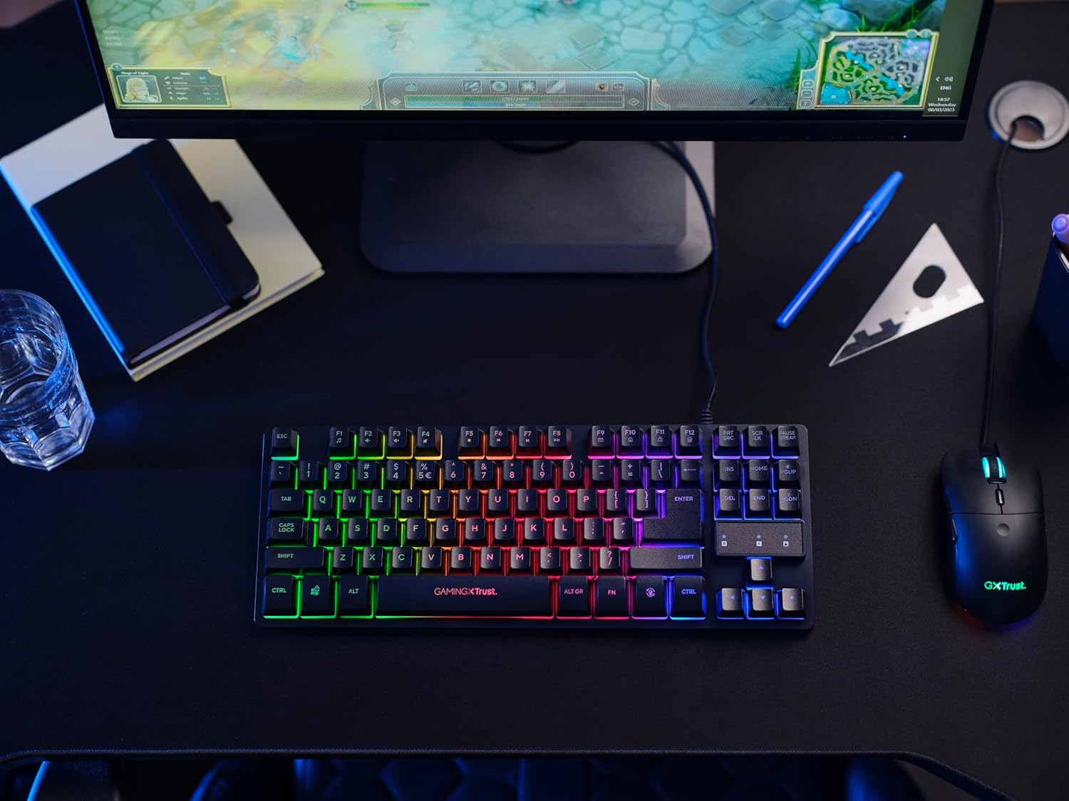 Trust Gaming TKL Keyboard with UK Layout GXT 833 Thado - Compact Tenkeyless Design (80 Percent), RGB, Multicolour LED lighting, Anti-Ghosting, USB Plug and Play, PC/Mac/Laptop [Amazon Exclusive]-6