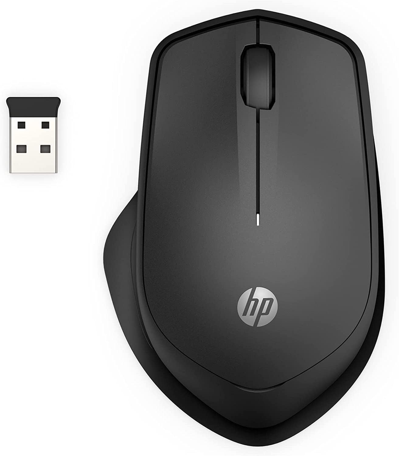 HP 280 Silent PC Wireless Mouse, HP Blue Optical Technology, 1600 DPI to track precisely on any surface, 90% noise reduction, Comfortable & Ergonomic Design, USB A Dongle Included, Black-0