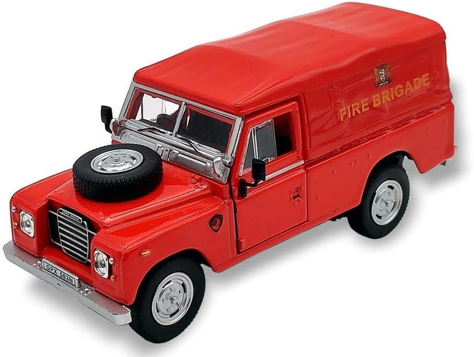 Cararama 451750 LR Series 3 109 Soft Top Red Fire Brigade 1:43 Scale Diecast Model-0