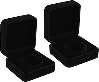 Udewo 2 PCS Velvet Bracelet Box, Single Bracelet Gift Box Velvet Jewelry Box Black Bracelet Box Jewellery Boxes Jewelry Gift Box Velvet Bangle Gift Box with Lids Cardboard for Presents Jewellery