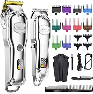 Hatteker Hair Clipper for Men IPX7 Waterproof Cordless Barber Clipper for Hair Cutting Kit with T-Blade Trimmer Beard Trimmer Kids Clipper Professional USB Rechargeable