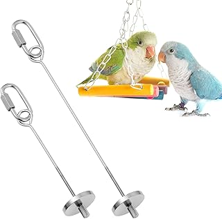 AKlamater Parrot Skewer, 2 Pieces Stainless Steel Bird Food Holder Fruit Vegetable Holder Foraging Toy Parakeet for Parrots