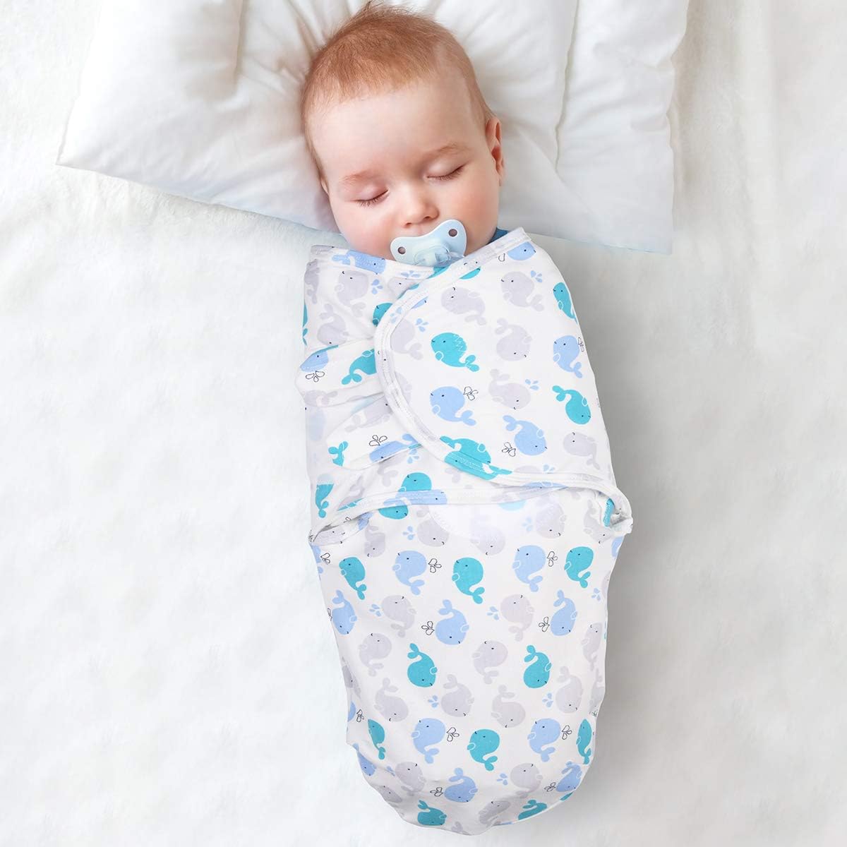 Vicloon Baby Swaddle Wrap, 2 pcs Newborn Swaddle Blanket Wrap, Organic Cotton Baby Blanket Wrap for Baby 0-3 Months 7-14lbs-5