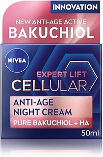 NIVEA Cellular Expert Lift Anti-Age Night Cream (50ml), Anti-Wrinkle Night Cream with Pure Bakuchiol, Night Face Cream Containing Hyaluronic Acid, Night Cream for Women