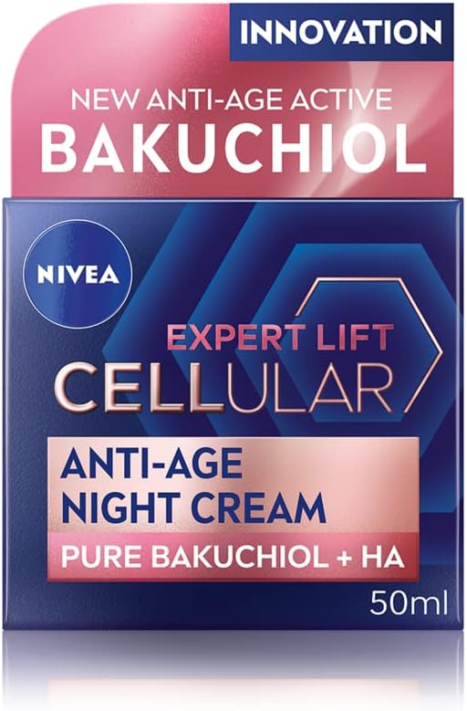 NIVEA Cellular Expert Lift Anti-Age Night Cream (50ml), Anti-Wrinkle Night Cream with Pure Bakuchiol, Night Face Cream Containing Hyaluronic Acid, Night Cream for Women-0