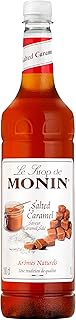 MONIN Premium Salted Caramel Syrup 1L for Coffee and Cocktails. Vegan-Friendly, Allergen-Free, 100% Natural Flavours and Colourings. Salted Caramel Coffee Syrup