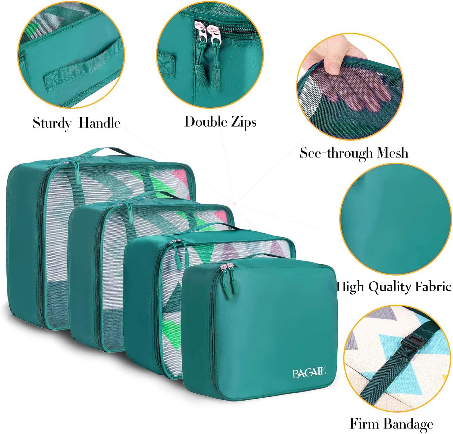 BAGAIL Packing Cubes for Suitcase 8 Set, Lightweight Luggage Packing Organizers Packing Cubes for Travel Accessories-2