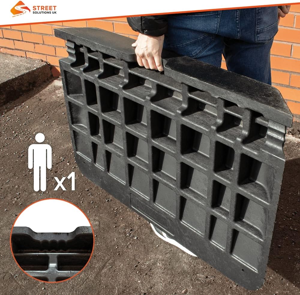 Rubber Threshold Ramp 4 Inch Rise Wheelchair Transition Ramp | Mobility Door Ramp for Scooter Access & Pets Designed with Slip-Resistant Surface Black-6