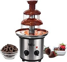 Total Chef Large Chocolate Fountain Fondue Set, 1.5 lbs (680 g) Capacity, Electric 3 Tier Machine with Hot Melting Pot Base,Adjustable Temperature, Easy to Assemble, Ideal for Birthday Party, Buffet