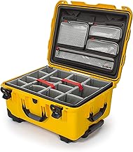 Nanuk 950 Waterproof Hard Case with Lid Organizer and Padded Divider - Yellow (Model: 950-6004)