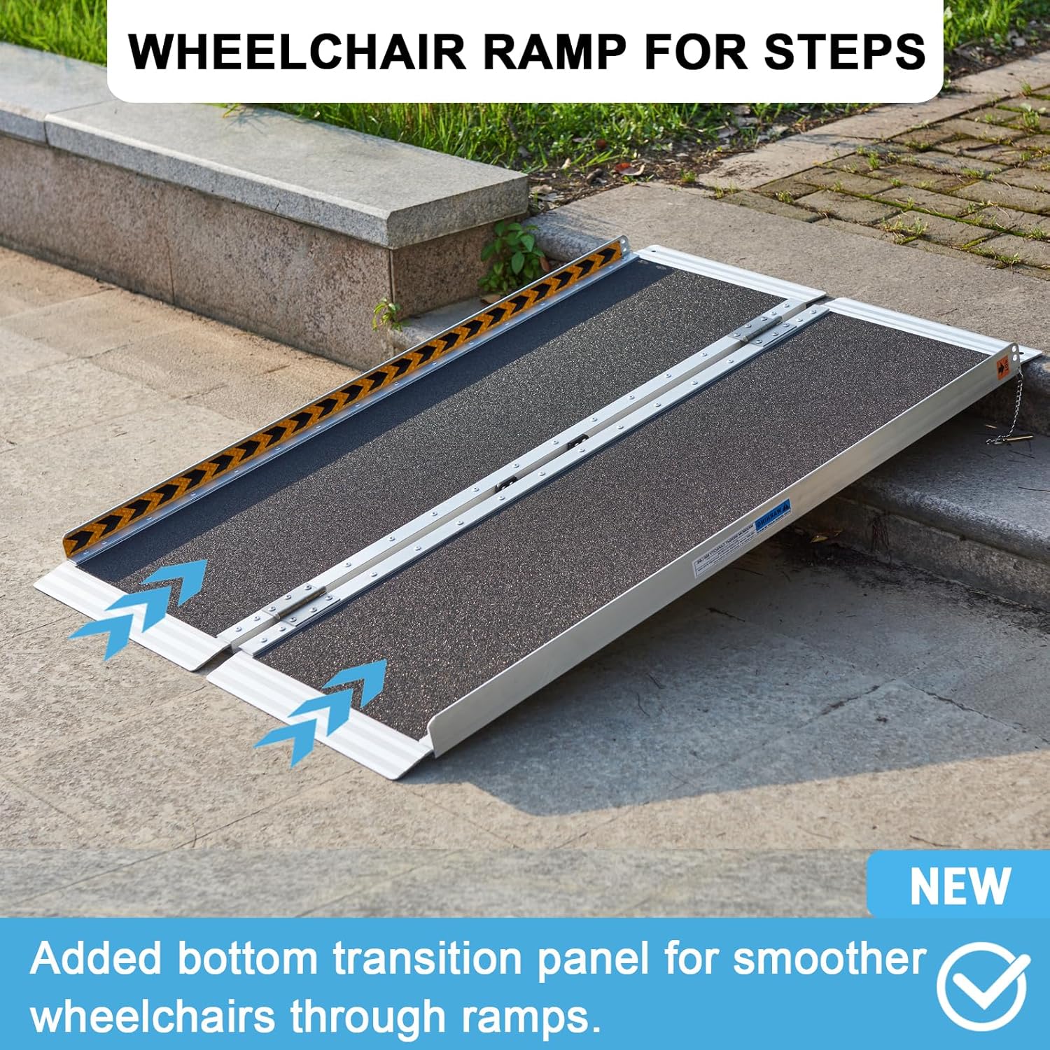 Wheelchair Ramps 4FT, gardhom Foldable Ramps for Wheelchairs Portable Aluminum 362kg Capacity Wheelchair Ramp for Home Entrance Threshold Doorways-3