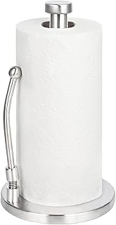 HEETA Upgraded Kitchen Roll Holder with Tension Arm [Delicate& Practical] Stainless Steel Paper Towel Holder Organizer Roll Dispenser for Kitchen Countertop Home Dining Table(Silver)