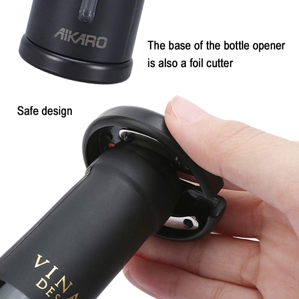 AIKARO Electric Wine Bottle Opener Automatic Electronic Corkscrew, Battery Operated-2