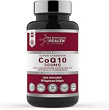 Ubiquinone Coenzyme Q10 300mg Softgel Capsules, 90 Super Strength Vegan Friendly Naturally Fermented High Absorption CoQ10 Capsules Made in The UK to GMP Standards – by The Intelligent Health