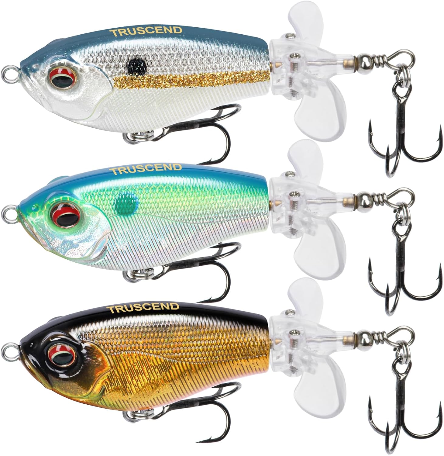 TRUSCEND Top Water Fishing Lures with BKK Hooks, Whopper Fishing Lure for Freshwater or Saltwater, Floating Lure for Bass Catfish Pike, Fishing Wobble Surface Bass Baits Teasers Fishing Gifts for Men-0