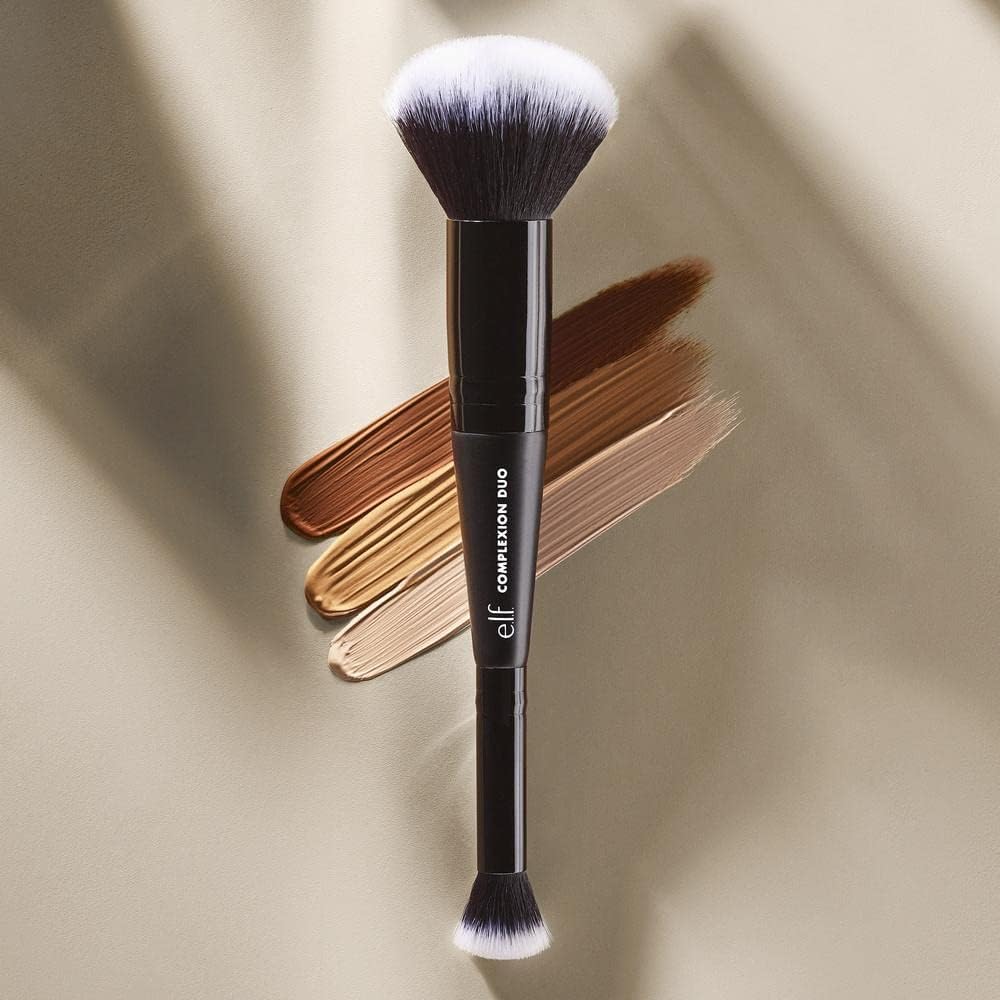 e.l.f. Concealer & Foundation Complexion Duo Brush, 2-in-1 Makeup Brush For Concealer & Liquid & Powder Foundation, Made With Synthetic Bristles-3