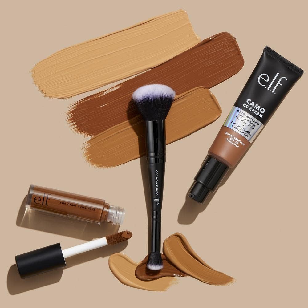 e.l.f. Concealer & Foundation Complexion Duo Brush, 2-in-1 Makeup Brush For Concealer & Liquid & Powder Foundation, Made With Synthetic Bristles-4