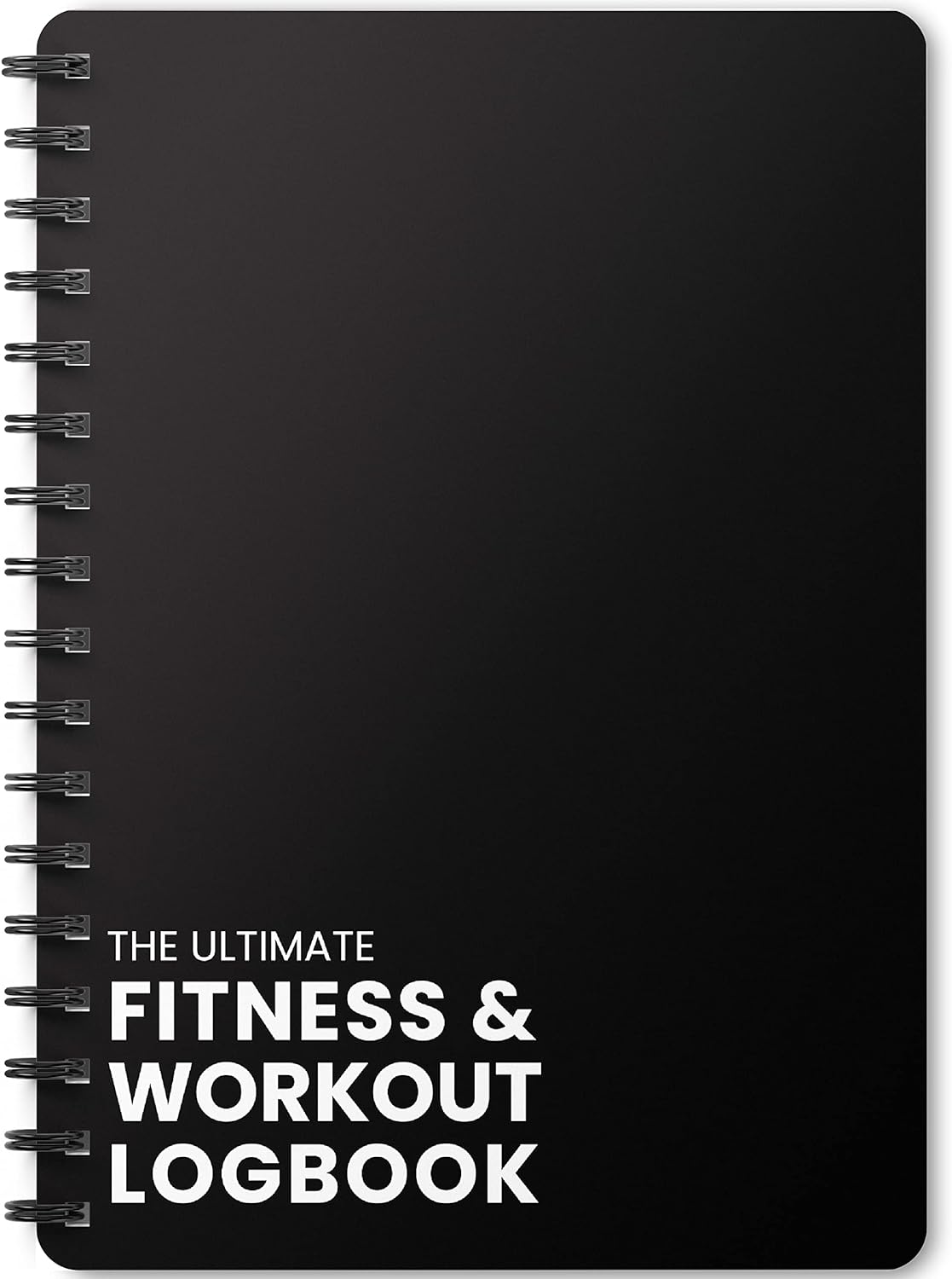 Ultimate Gym Workout Log Book, 100 Page - XL A5 Exercise, Fitness and Training Planner & Gym Journal - Set Goals & Track Progress - for Men and Women (Black)-0