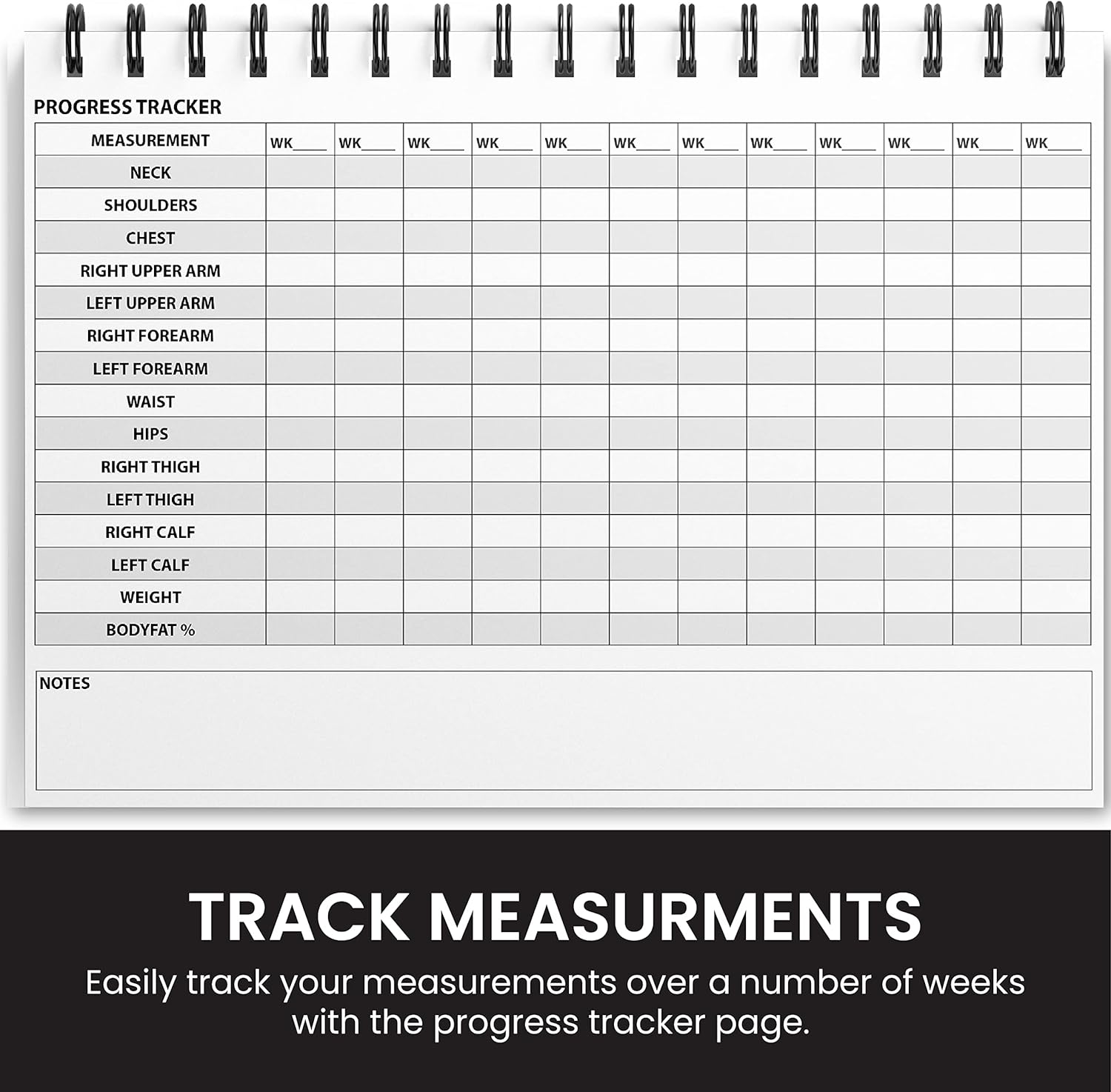 Ultimate Gym Workout Log Book, 100 Page - XL A5 Exercise, Fitness and Training Planner & Gym Journal - Set Goals & Track Progress - for Men and Women (Black)-3