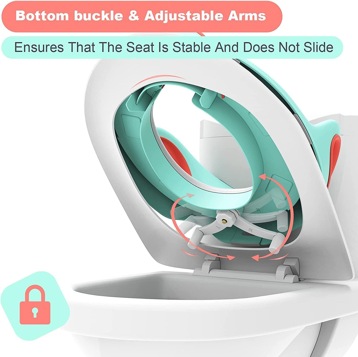 Enteenly Potty Training Seat for Kids Toddlers Toilet Seat for Boys Girls Portable Slip and Anti-Splash Kids Toilet Seat with Handles, Backrest and PU Cushion Apply to Round and Oval Toilets-4