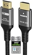 Ubluker 10K 8K 4K HDMI Cable 48Gbps 1M, Certified Ultra High Speed HDMI® Cable 4K 240Hz 144Hz 8K 60Hz 0.01ms HDR10+ ARC eARC HDCP2.3 Netflix Roku TV PC Monitor Projector PS5 4 Xbox