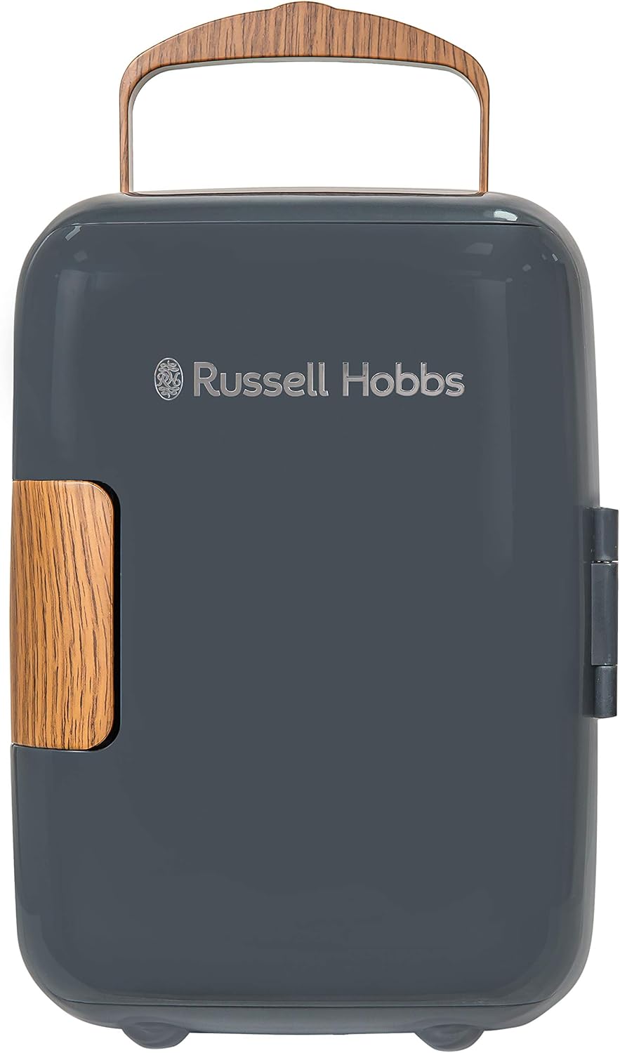 Russell Hobbs RH4CLR1001SCG 4L/6 Can Mini Portable Cooler & Warmer for Drinks, Cosmetics/Makeup/Skincare, AC/DC Power, Scandi Style, Grey & Wood Effect, For Bedroom, Home, Caravan, Car-14