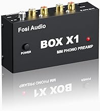 Fosi Audio BOX X1 Phono Preamp for MM Turntables with 3.5MM Headphone and RCA Output, Mini Phono Preamplifier with Power Switch for Phonograph/Record Player, DC 12V Power Adapter Included