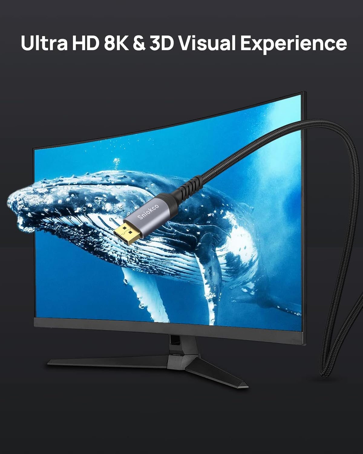 Sniokco VESA Certified 8K DisplayPort Cable 1.4, 8K DP Cable 2M (8K@60Hz, 4K@144Hz, 2K@165Hz), HBR3 32.4Gbps, HDCP 2.2, HDR, DSC 1.2, FreeSync& G-Sync, High Speed Display Port Lead-7