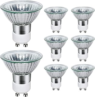 Sarveeta GU10 Halogen Bulbs 35W Dimmable, 220V GU10 Halogen Spotlight Bulbs 2 Pin,400 LM,2800K Warm Withe （Pack of 8）