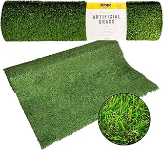 simpahome 1 x Quality Non Fade Artificial Grass Pile Roll - 2m x 1m / 6.6ft x 3.3ft - 30mm Pile Height - Astro Turf Fake Lawn - Tested Extreme Weather Conditions.