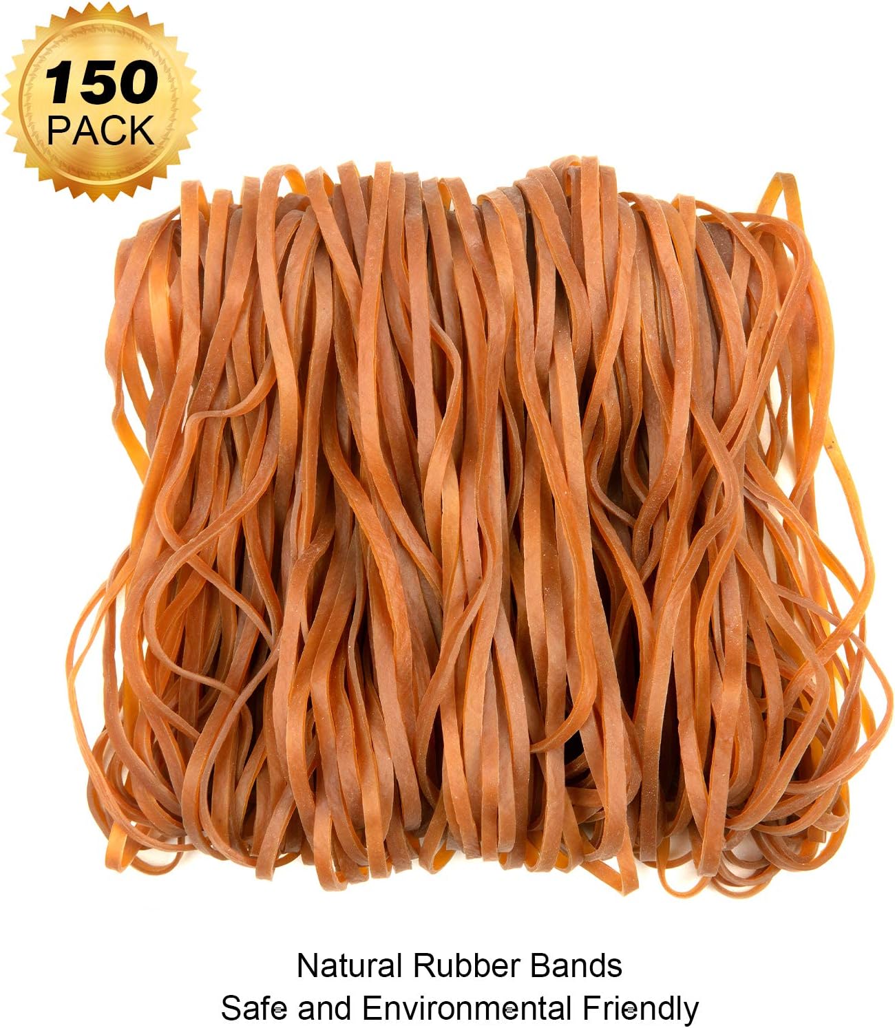 Large Rubber Bands 150pcs,Strong Elastic Rubber Bands for Office Supply,Trash Can, File Folder, Perfect for Home and Office,8 inch(20cm)-1