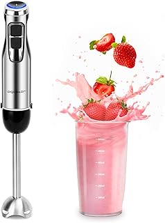 Aigostar 1000W Hand Blender with 600ml Beaker, Food Blender with 6-Speed and Turbo, Immersion Stick Blender for Soup, Baby Food, Mixmaster 30XQB