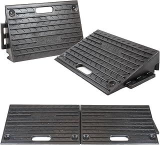 Street Solutions UK Rubber Kerb Ramps 4 Inch | Set of 4 | Heavy Duty Mobility Threshold Ramps for Wheelchairs, Cars Vehicles, Caravan, Scooter Wheels, Skateboard, Motorcycle, Disabled Chair & Dog