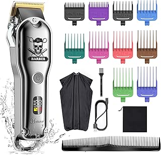 Hatteker Hair Cutting Kit Pro Hair Clippers for Men Professional Barber Clippers IPX7 Waterproof Cordless Beard Trimmer Hair Trimmer