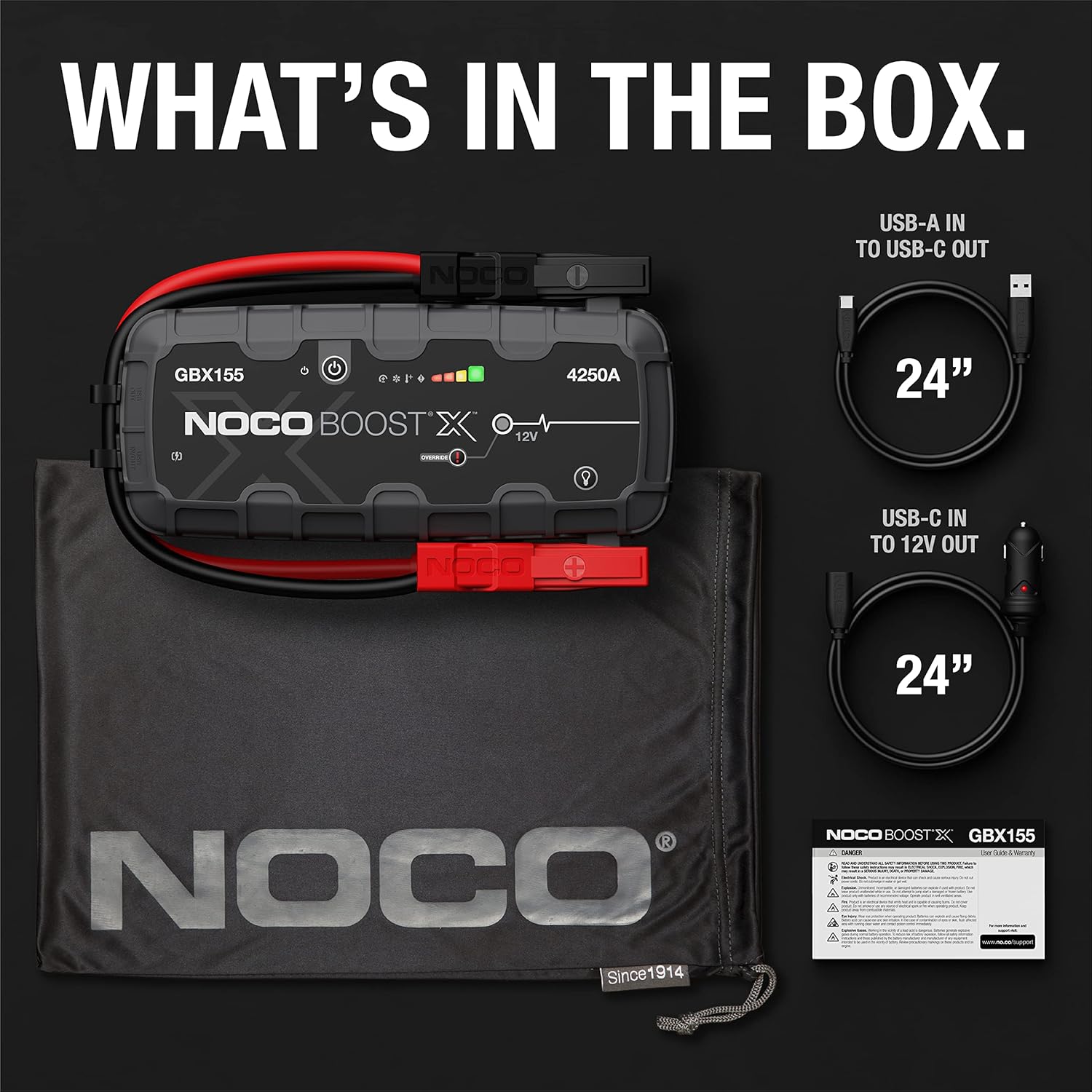 NOCO Boost X GBX155 4250A UltraSafe Car Jump Starter, Jump Starter Power Pack, 12V Battery Booster, Portable Powerbank Charger, and Jump Leads for up to 10.0-Liter Petrol and 8.0-Liter Diesel Engines-7