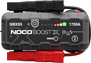 NOCO Boost X GBX55 12V UltraSafe Portable Lithium Car Jump Starter, Heavy-Duty Battery Booster Power Pack, Powerbank Charger and Jump Leads, Gray, 7.5L Petrol and 5.0L Diesel Engines, 1750A